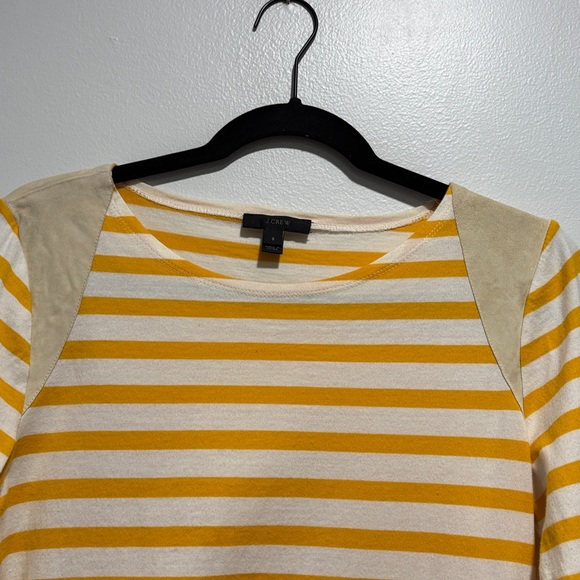 J. Crew Yellow and Cream Striped Long Sleeve Top small - Picture 4 of 9
